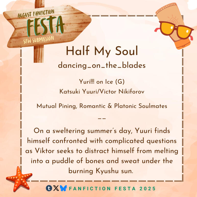 SFW Submission graphic: Yuri on Ice, Victor x Yuri, Mutual Pining, Romantic & Platonic Soulmates