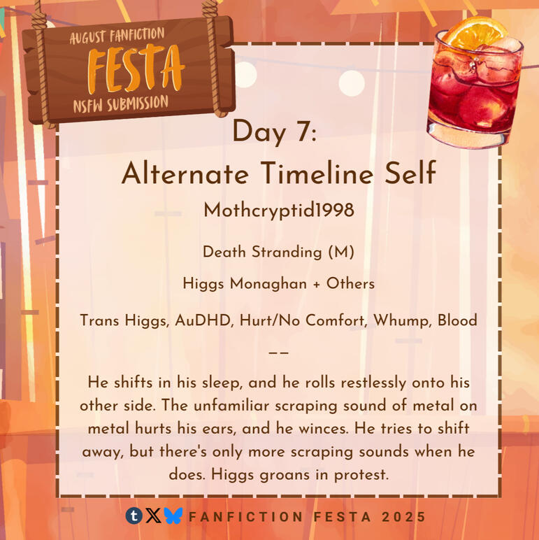 18+ Submission Graphic: death stranding, no ship, Trans Higgs, AuDHD, Hurt/No Comfort, Whump, Blood